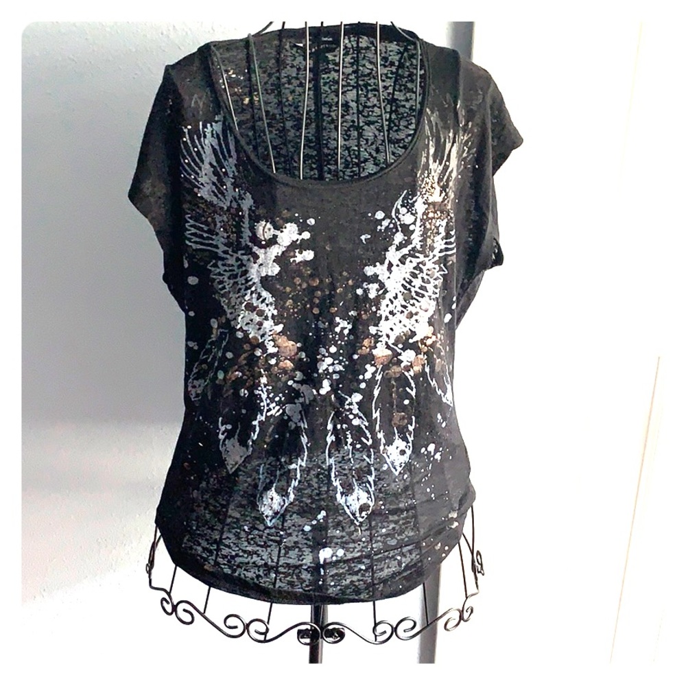 Rock republic s women’s top angel rose gold top